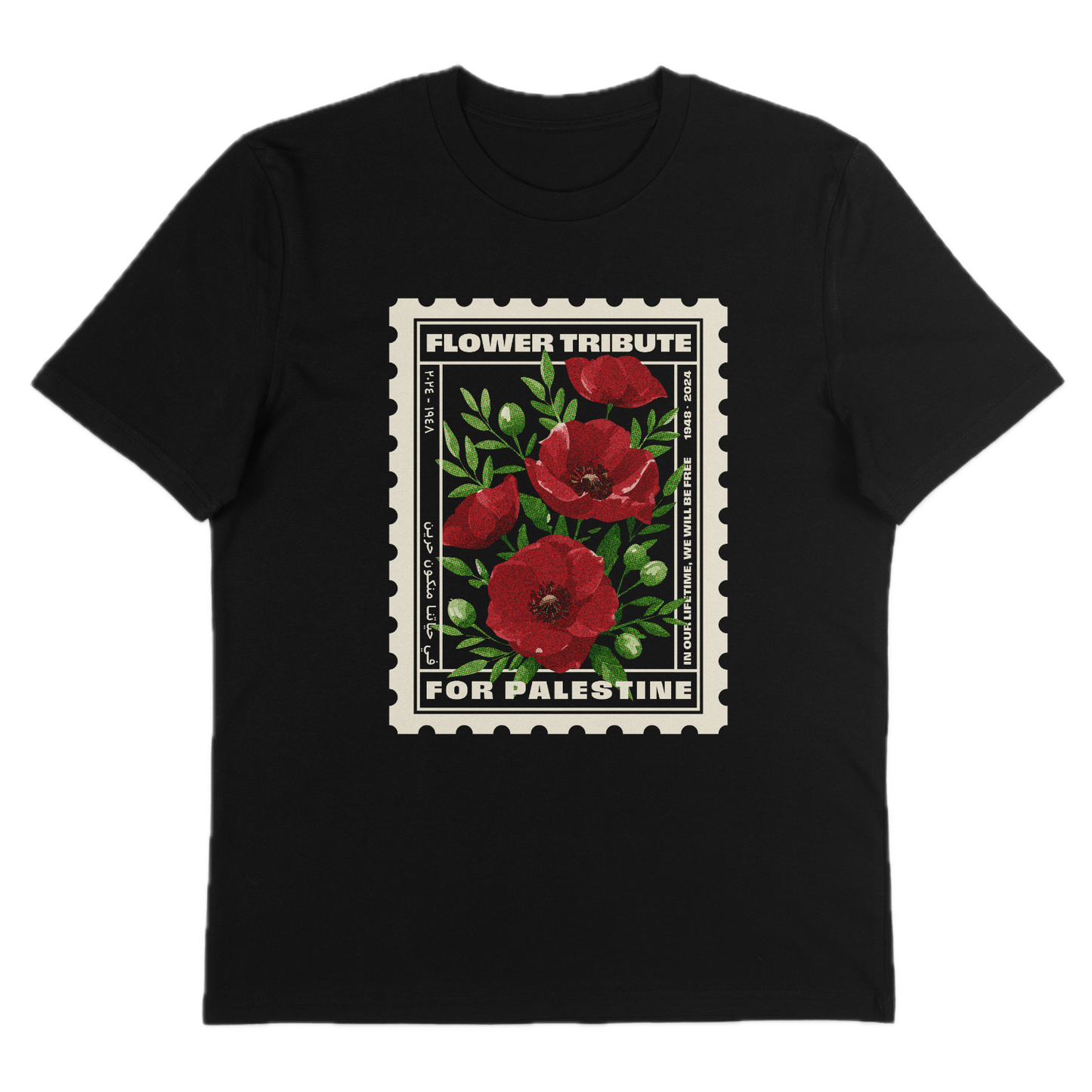 Black T-Shirt | Poppies