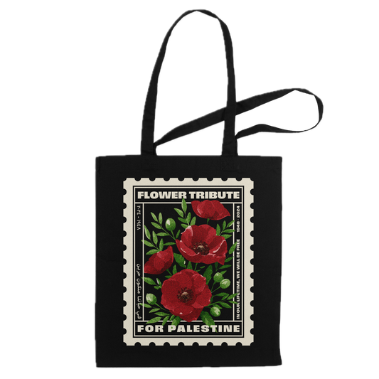 Black Tote Bag | Poppies