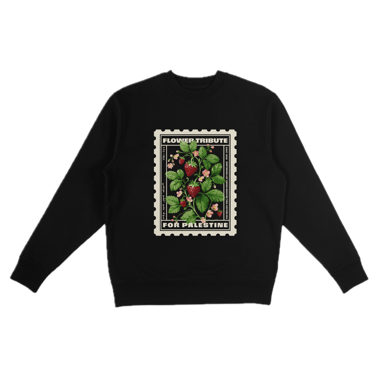 Black Sweatshirt | Strawberries