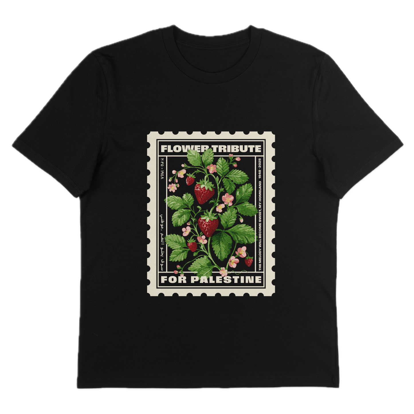 Black T-Shirt | Strawberries