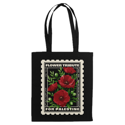 Black Tote Bag | Poppies