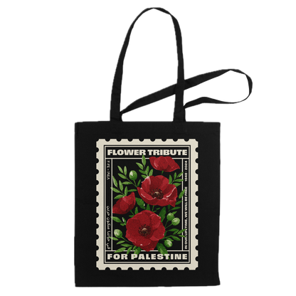 Black Tote Bag | Poppies